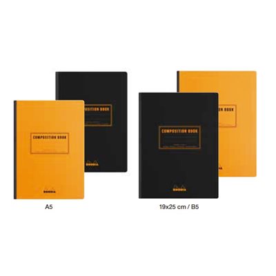 RHODIA CLASSIC BLACK COMPOSITION BOOK LINED 7mm + MARGIN 5.