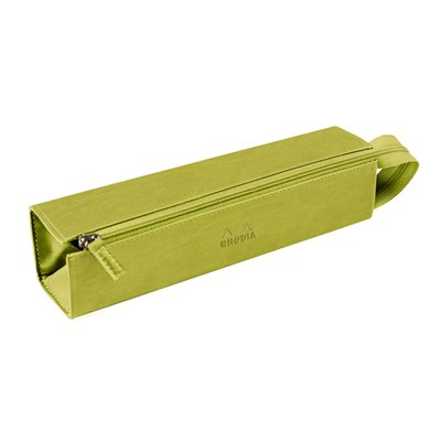 Rhodiarama zippered hard case pencil box ANISE italian leath