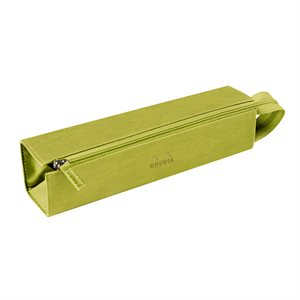 Rhodiarama zippered hard case pencil box ANISE italian leath
