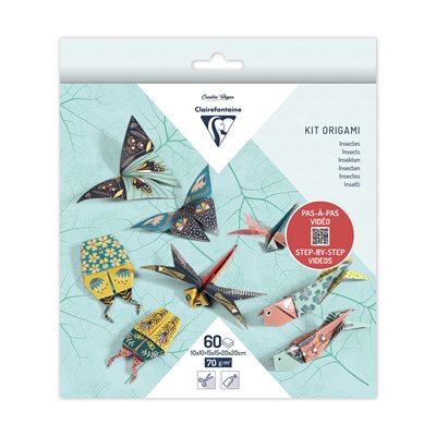 ORIGAMI KIT 60 SHEETS 10x10 - 15x15 - 20x20 - INSECTS