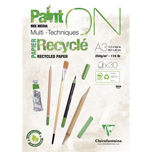 PaintON Recycled paper pad A4 30 sheets White 250g