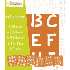 6 Pochoirs assortis Alphabet