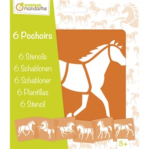 6 Pochoirs assortis Chevaux