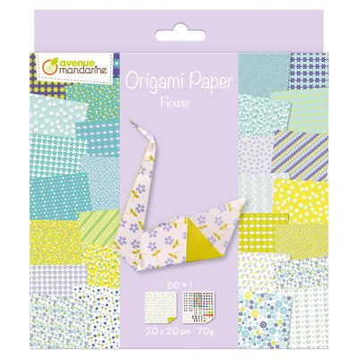 Papier Origami 60 fls assorties Fleurs