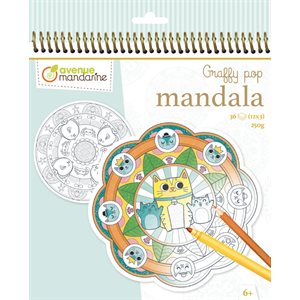 Cahier à colorier GraffyPop Mandala Animaux