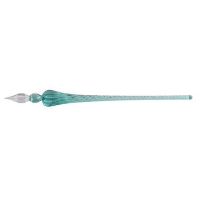 ROUND GLASS PEN 7" TURQUOISE