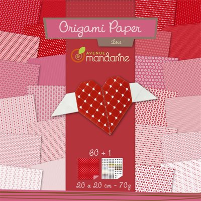 Papier Origami 60 fls assorties amour