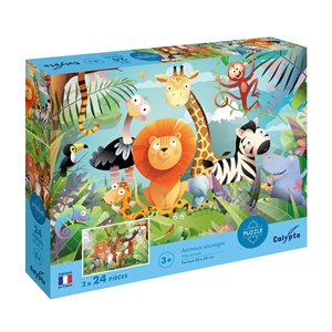 Puzzles children 2 X 24 pieces 330X230mm Wild Animals